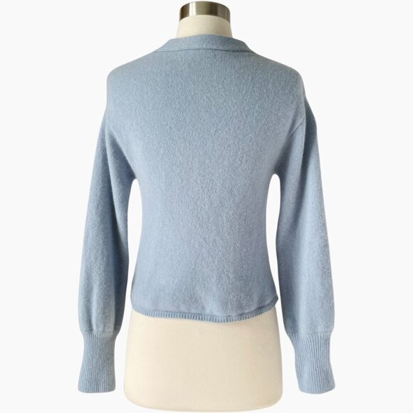 Reformation Varenne Blue Cashmere Blend Button Front Cardigan Sweater S - Picture 4 of 8